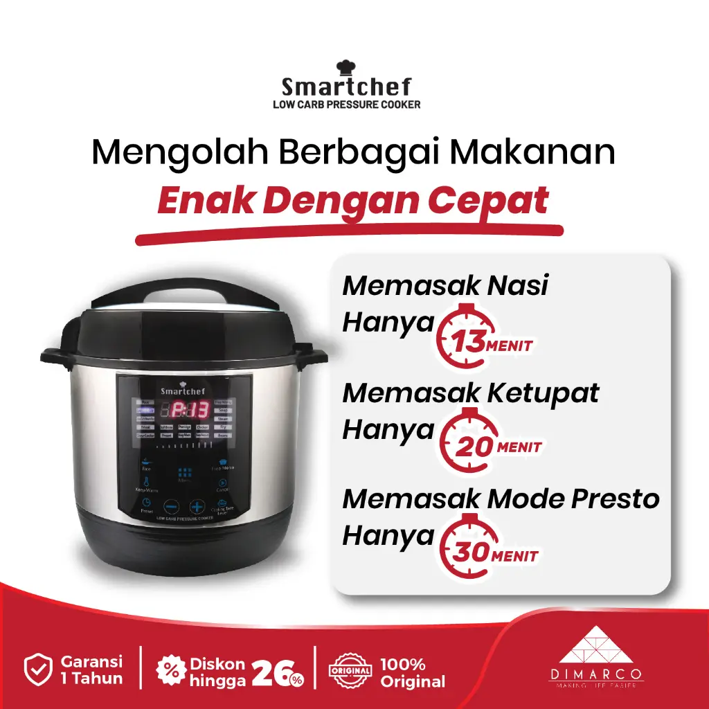 Smart Rice Cooker Rendah Gula Untuk Diet Diabetes Anti Lengket