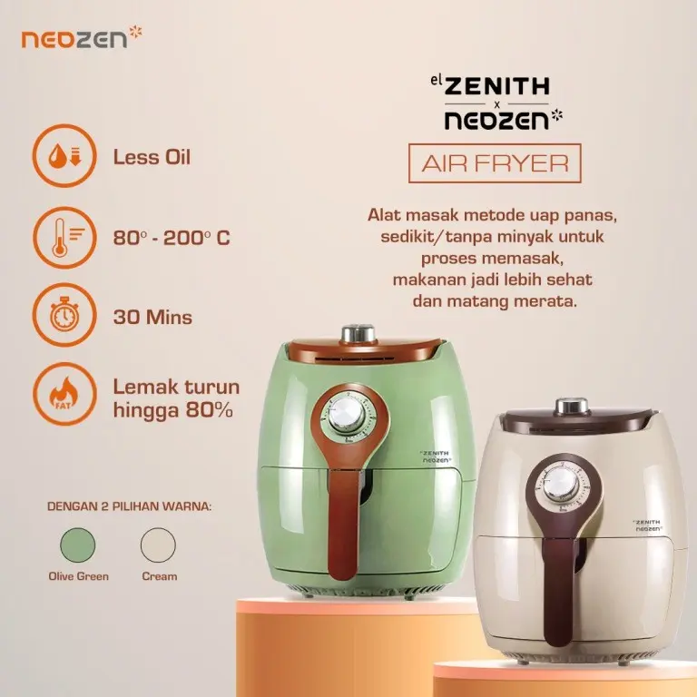 ELZENITH AIR FRYER - Alat Masak tanpa minyak Besar El Zenith 3,2L
