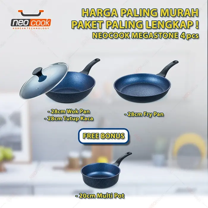 Neocook Frypan Set - Alat Masak Tanpa Lengket 4pcs